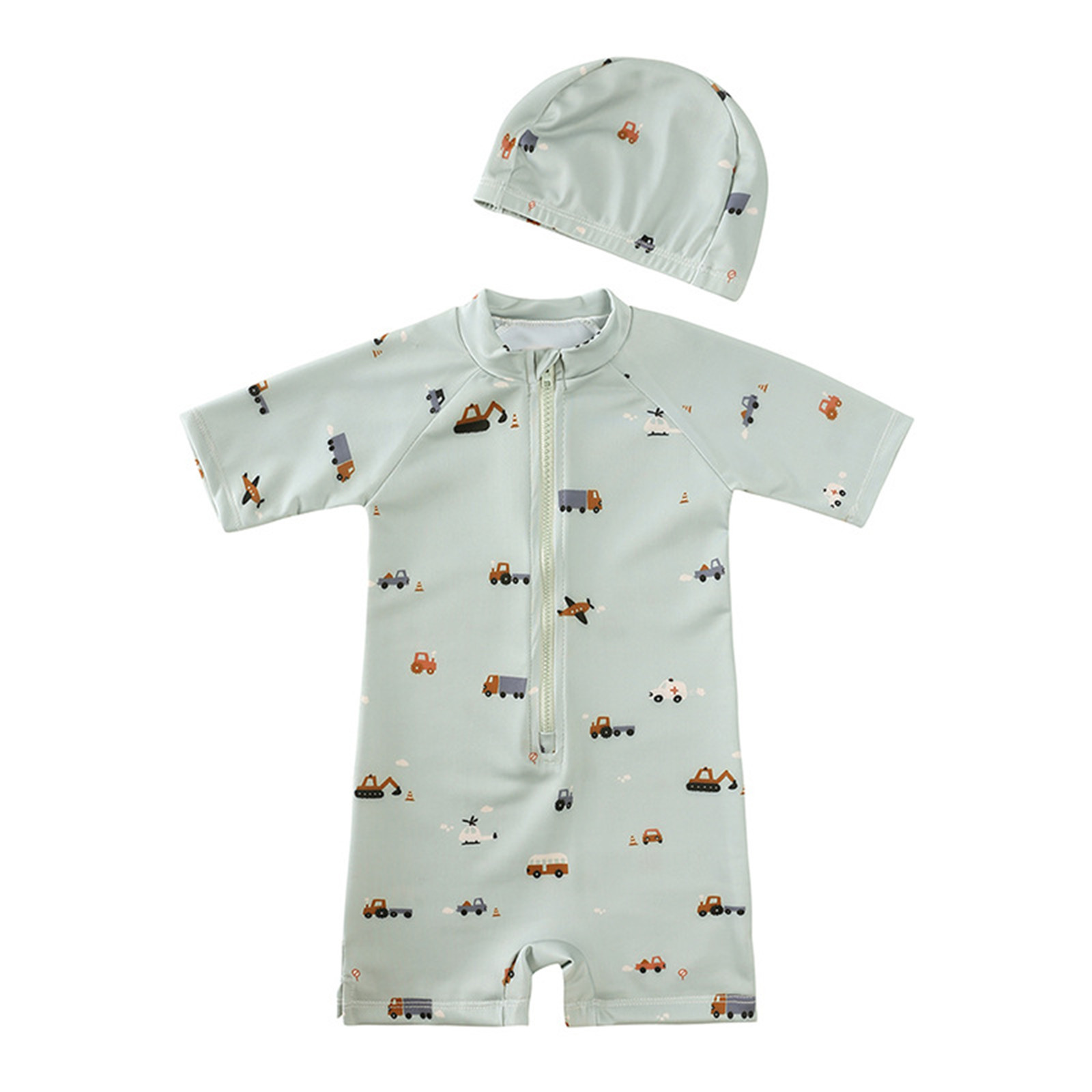 SXcggal Boys Toddler Set 2 Piece Quick Dry Dinosaurs Ptints Swim Trunks Short Sleeve Swimwear Hat Set Fashionable Beautiful Casual Boys Swimwear